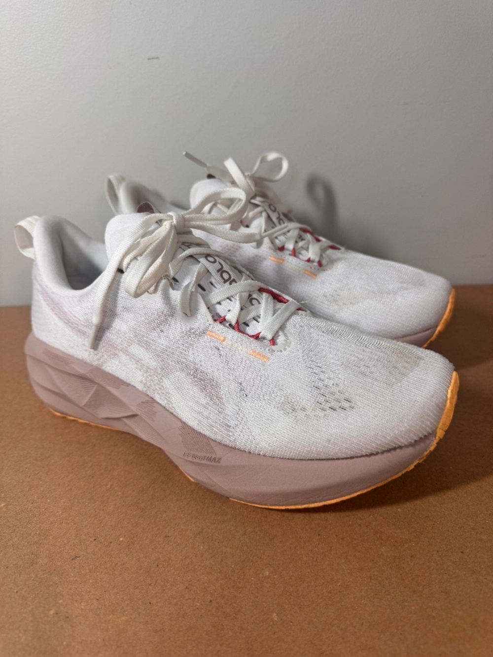 ASICS Novablast Women’s Size 9 White Pink Orange Running Shoes Athletic